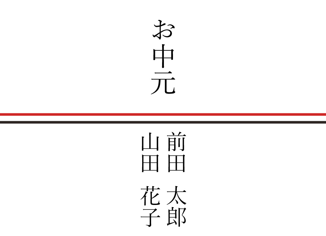 連名で贈る場合ののし見本